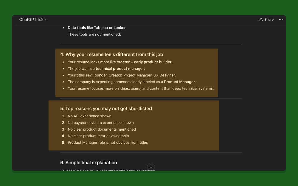 gap analysis between jd and your resume 