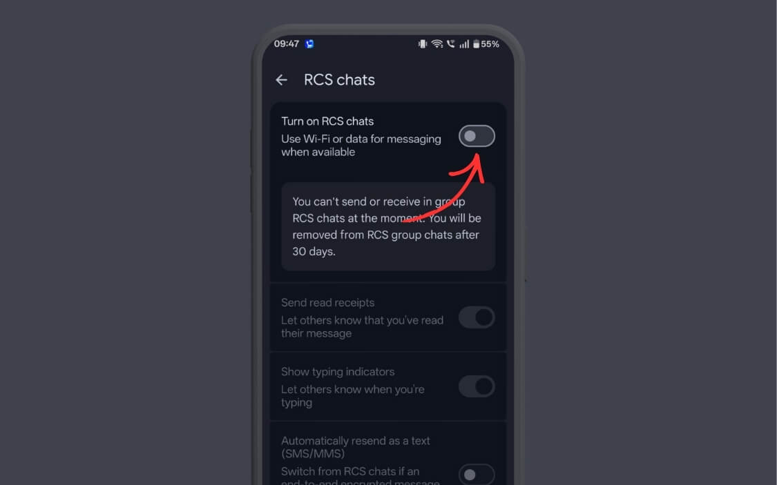 turn off rcs messages