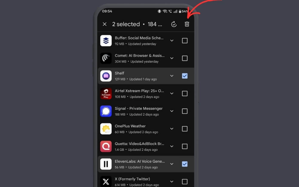uninstall multiple apps at once