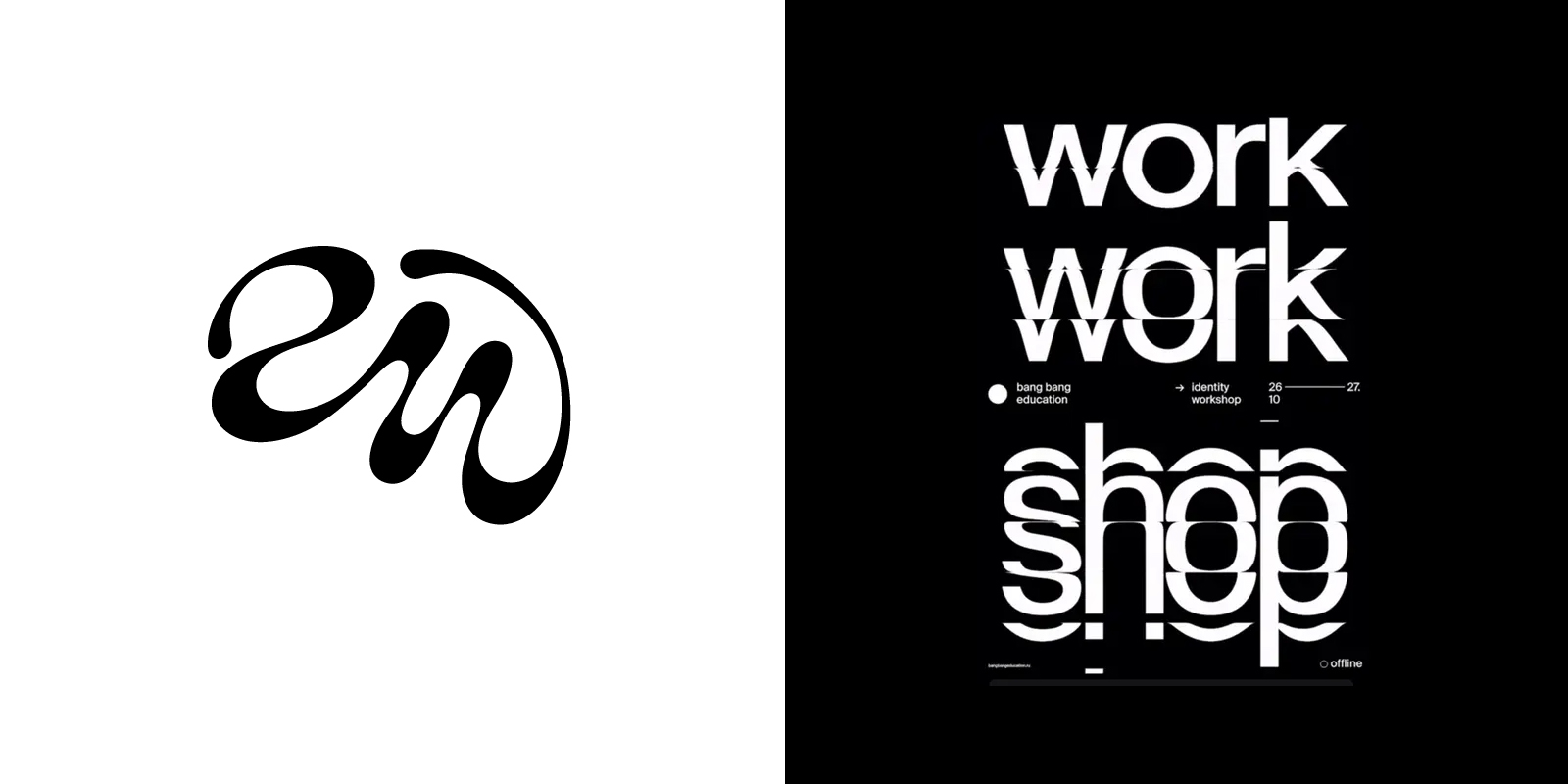 Morphing logo mark with fluid shapes designed for flexible digital brand systems