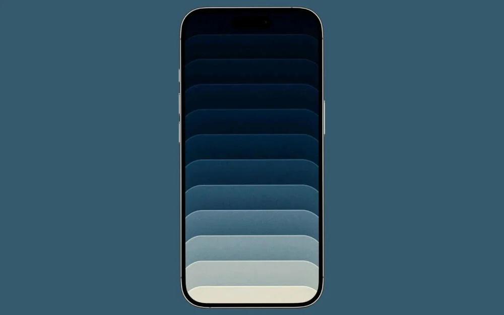 wallpaper layar kunci palet gradien biru berlapis layered blue gradient palette lock screen wallpaper