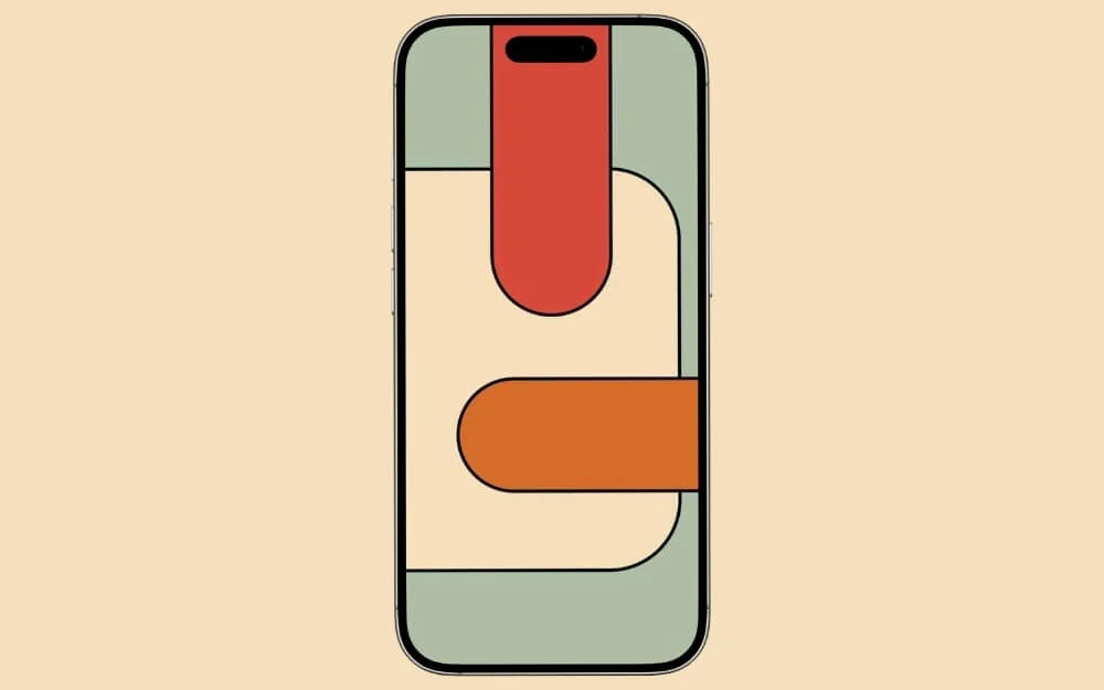 wallpaper layar kunci blok warna geometris bulat rounded geometric color blocks lock screen wallpaper