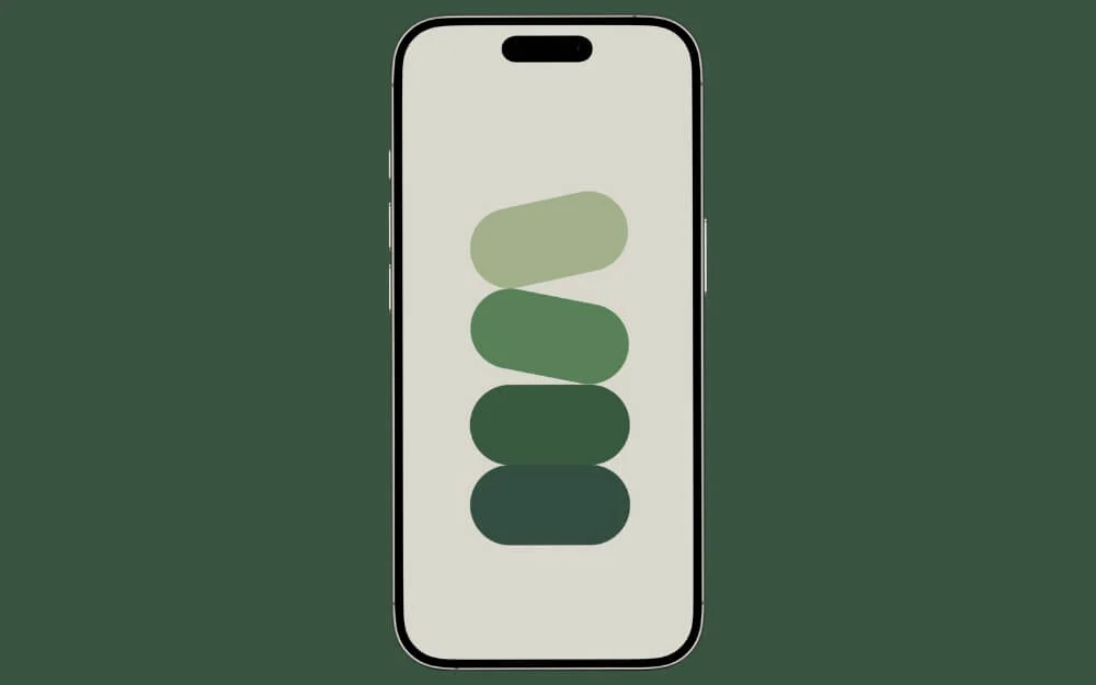 wallpaper layar kunci palet warna hijau bertumpuk dinamis dynamic stacked green color palette lock screen wallpaper