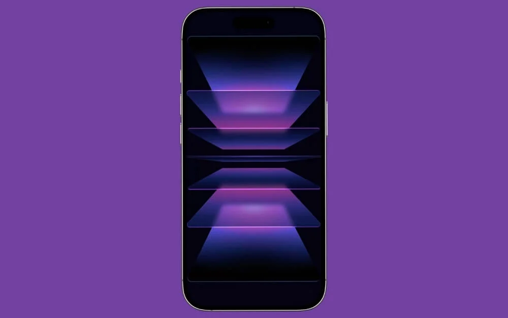 wallpaper layar kunci lapisan kaca mengambang neon neon floating glass layers lock screen wallpaper