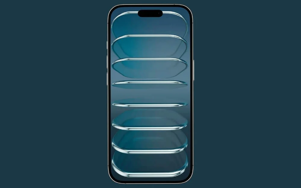 wallpaper layar kunci lapisan kaca mengambang floating glass layers lock screen wallpaper