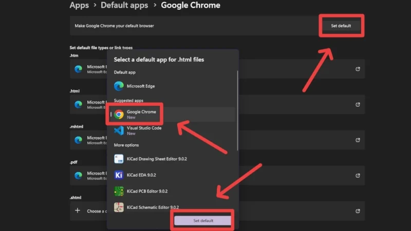 change default browser
