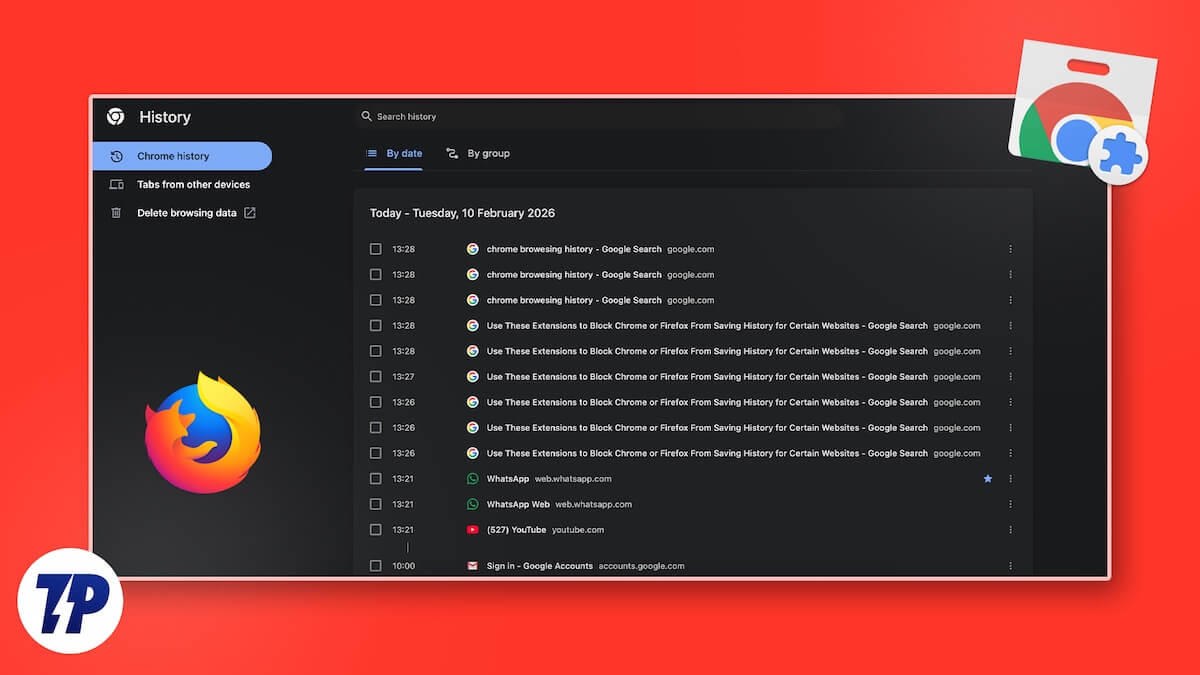 block chrome firefox from saving history of websites
