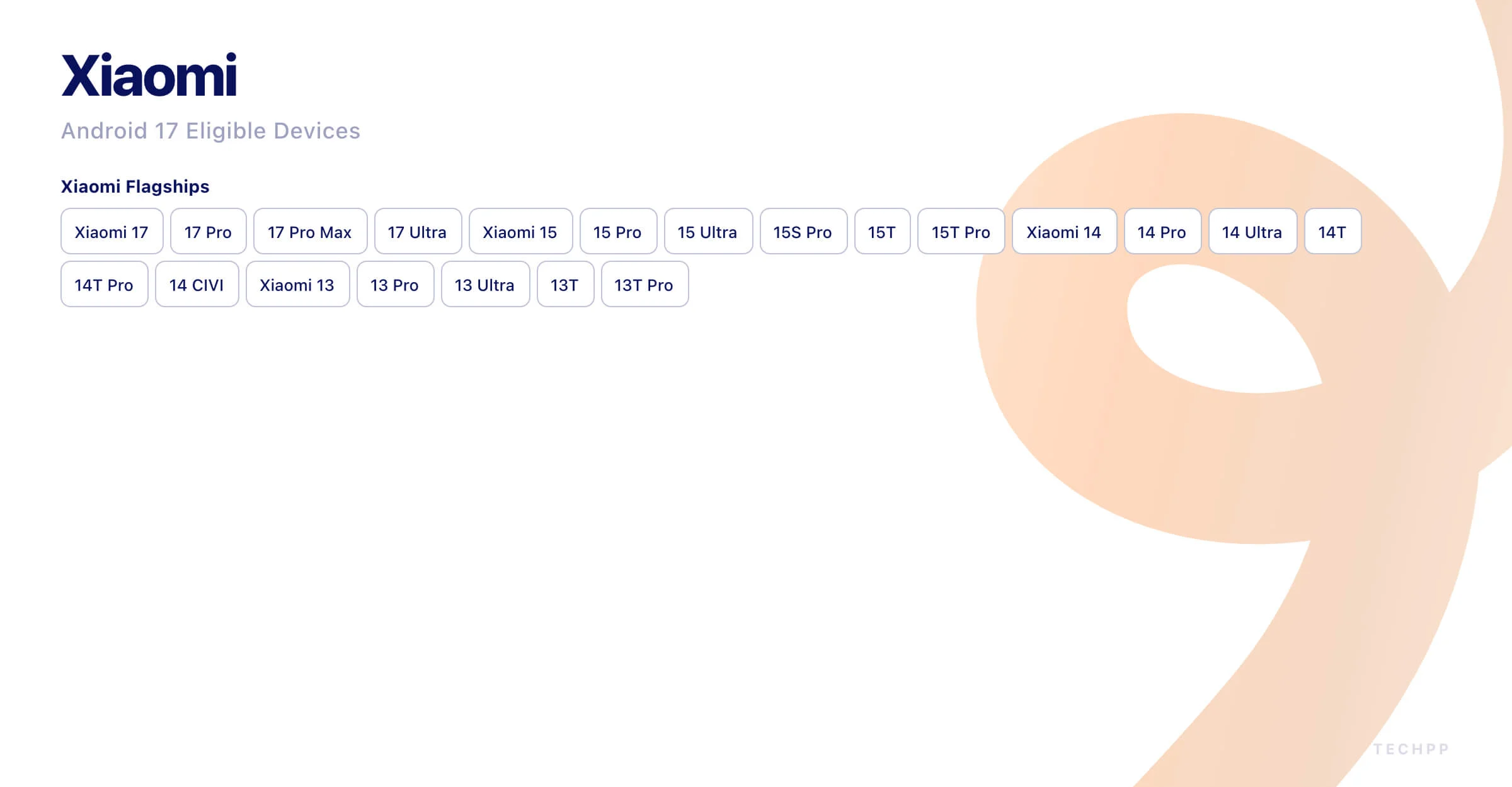 xiaomi android 17 対象デバイス xiaomi android 17 eligible devices