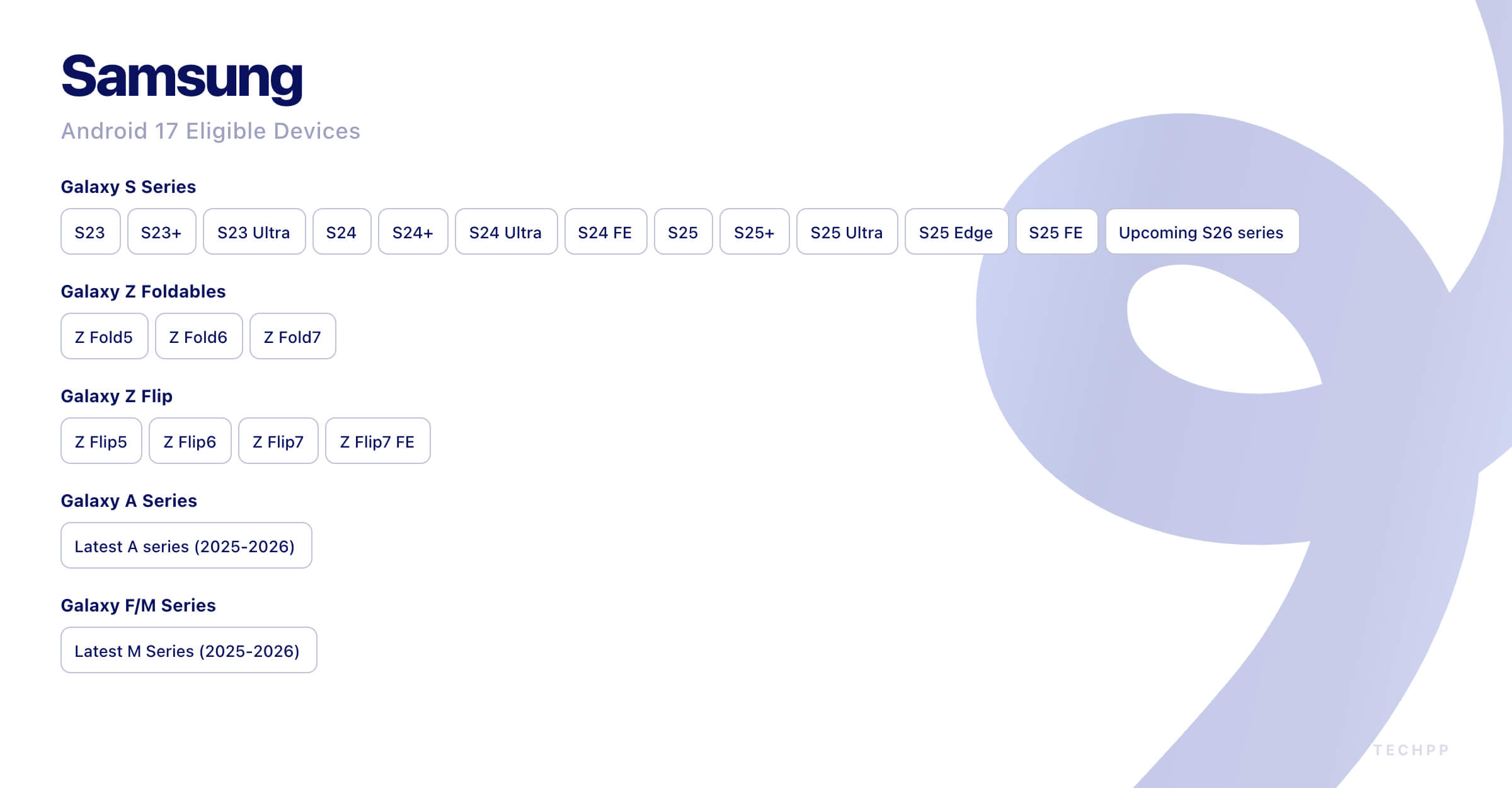 サムスン Android 17 対象デバイス samsung android 17 eligible devices