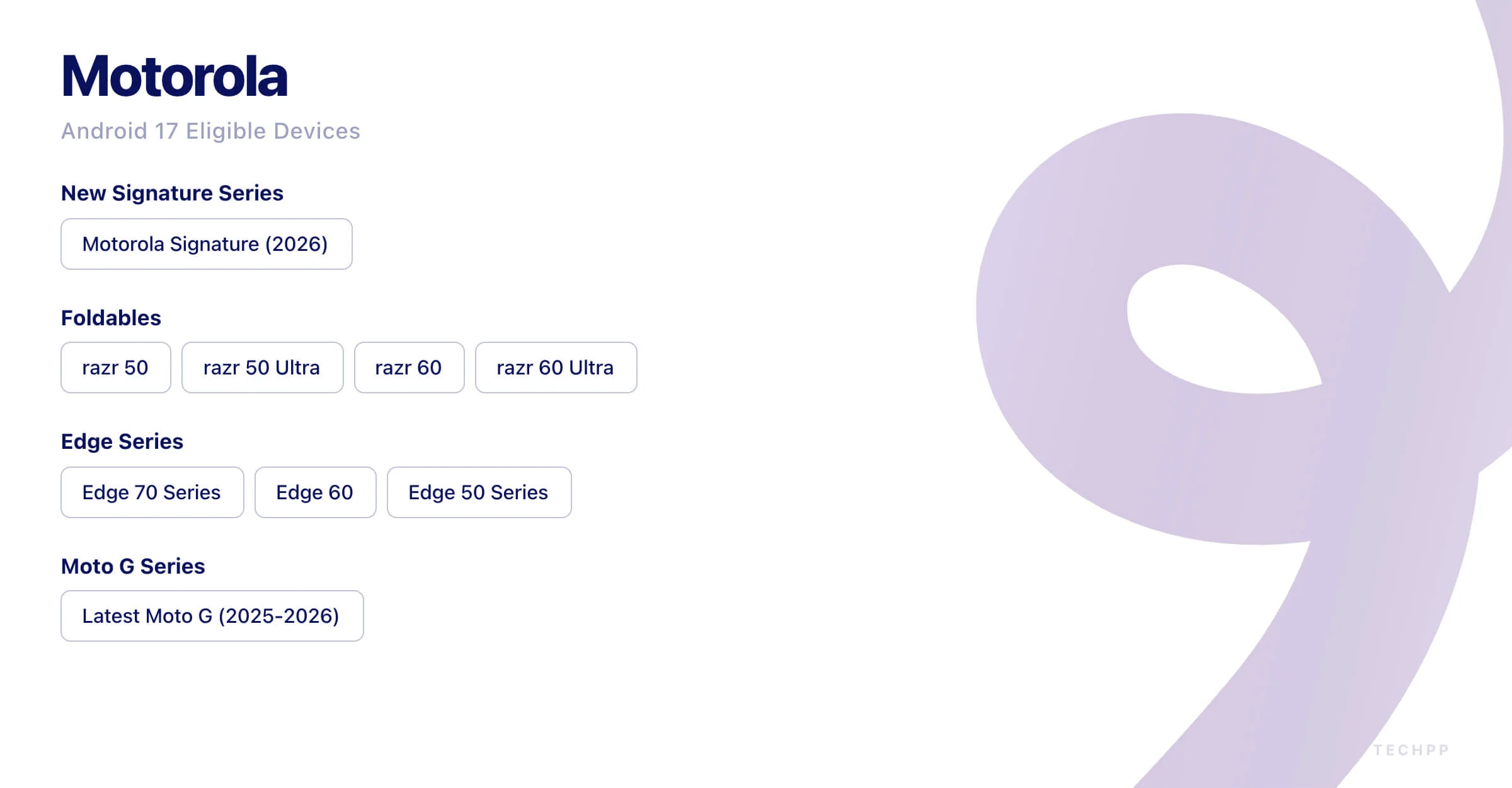 モトローラ Android 17 対象デバイス motorola android 17 eligible devices