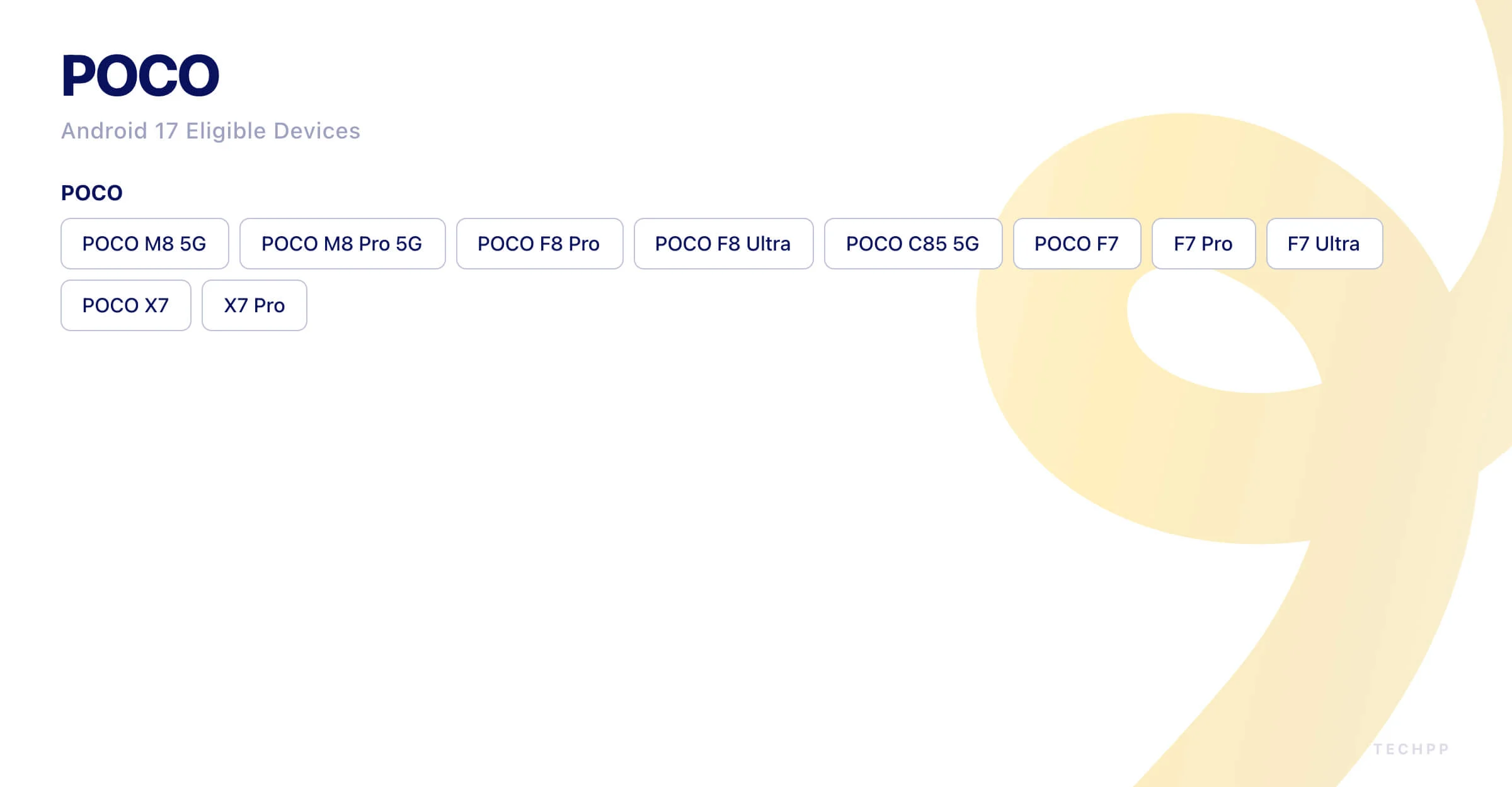 poco android 17 対象デバイス poco android 17 eligible devices