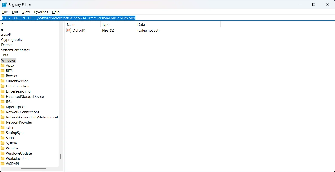 all apps registry editor
