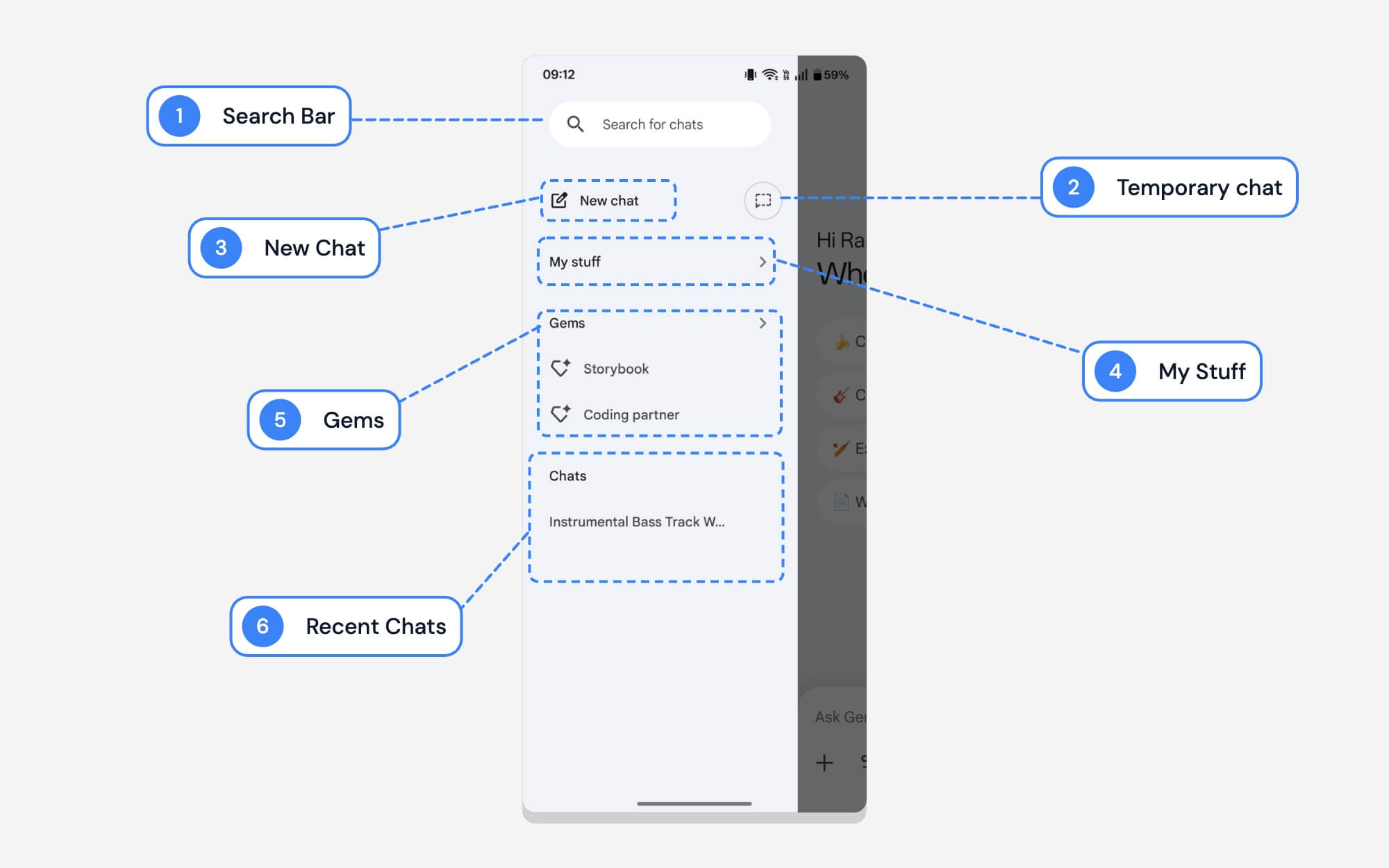 谷歌雙子座側邊欄中的各種圖示和選項是什麼意思 what does various icons and options mean in google's gemini sidebar
