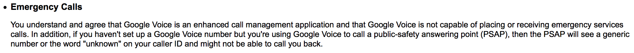 Condiciones del servicio de Google Voice