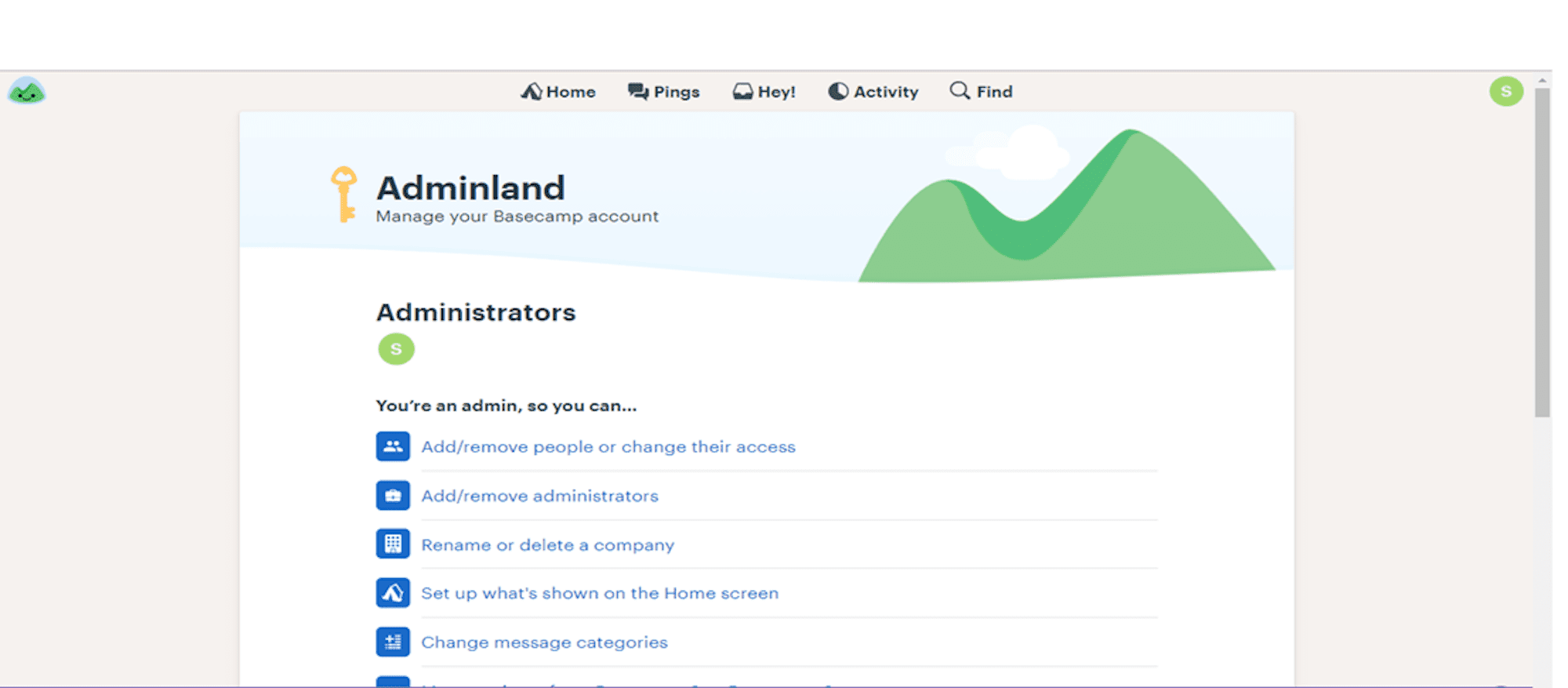 Kontrol admin basecamp