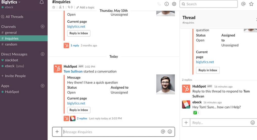 Chat de hubspot