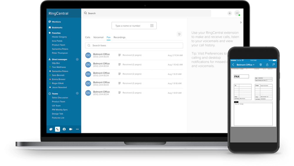 RingCentral 傳真