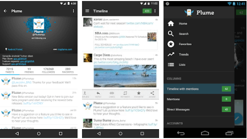 Plume - 適用於 Android 智能手機的最佳 Twitter 應用程序