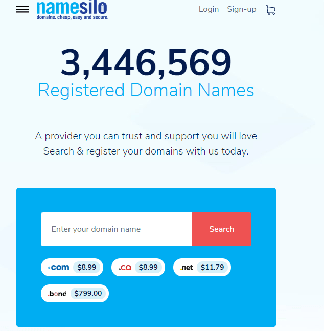 NameSilo - I migliori fornitori di nomi di dominio