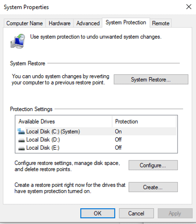 應用系統保護 Apply System Protection