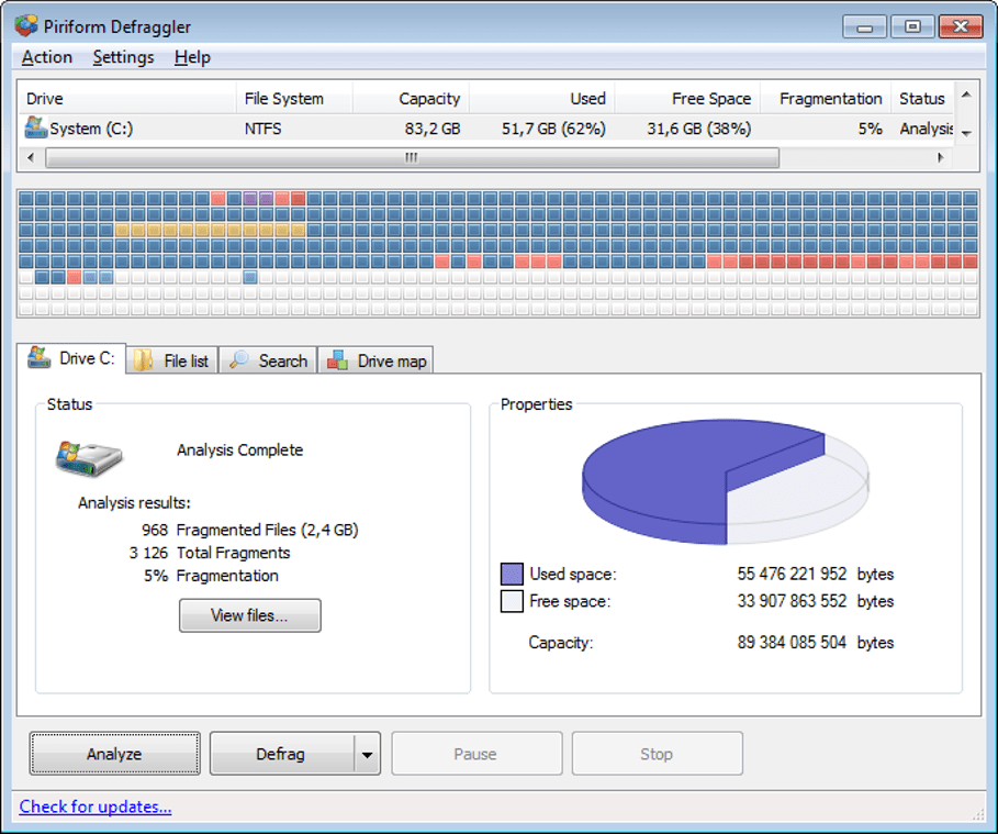 碎片整理程序 Defraggler - Disk Defragmenter Software