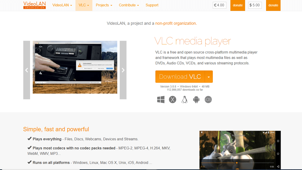 適用於 Windows 的最佳媒體播放器 - VLC 媒體播放器