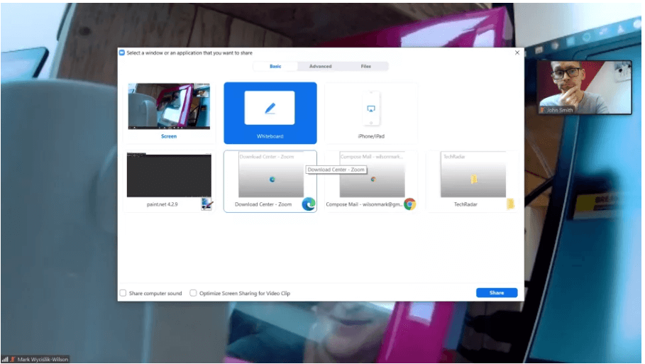 Zoom Consenti condivisione file, chat e reazioni