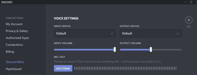 檢查 Discord 是否連接到正確的麥克風