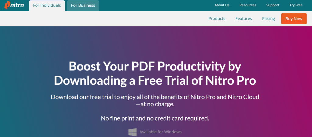 Nitro Pro PDF - 適用於 Windows 的最佳免費 PDF 編輯軟件