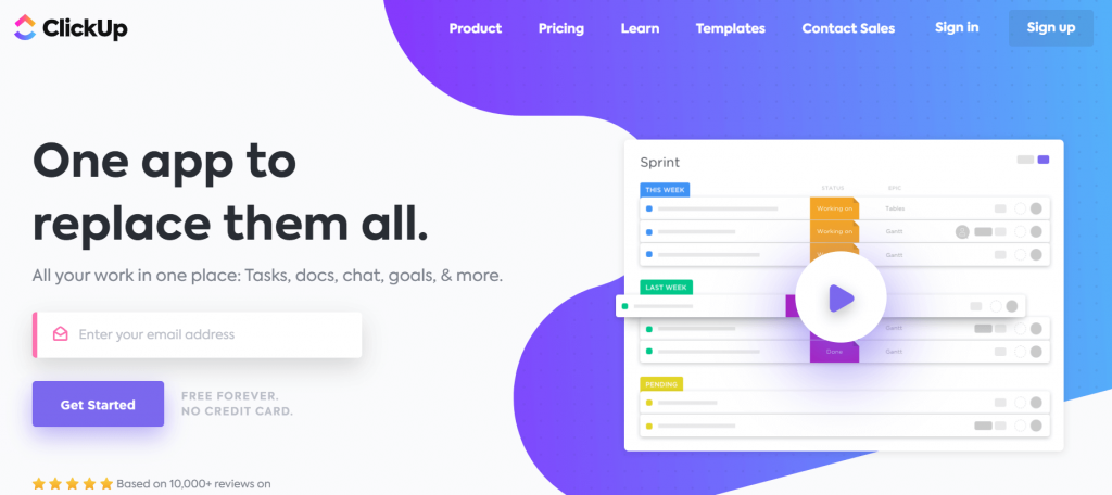 ClickUp - 最佳免費任務計劃程序軟件