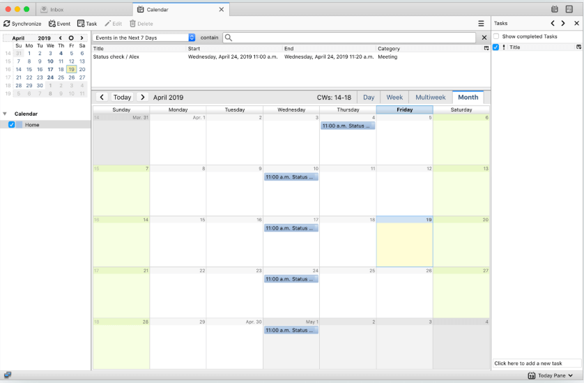 Thunderbird Lightning-Kalender-App für Windows