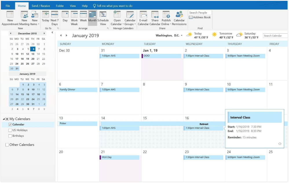 Microsoft Outlook-Kalender für Windows