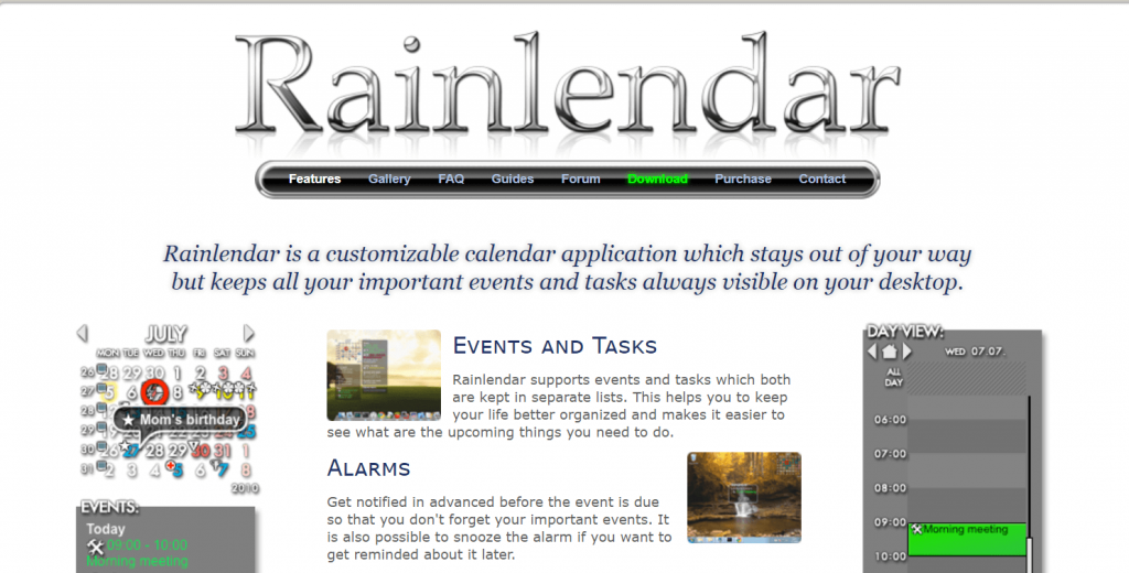Rainlendar - Beste Kalender-Apps für Windows