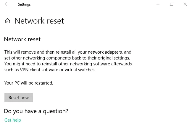 重置網絡設置以修復 Wifi 不工作錯誤
