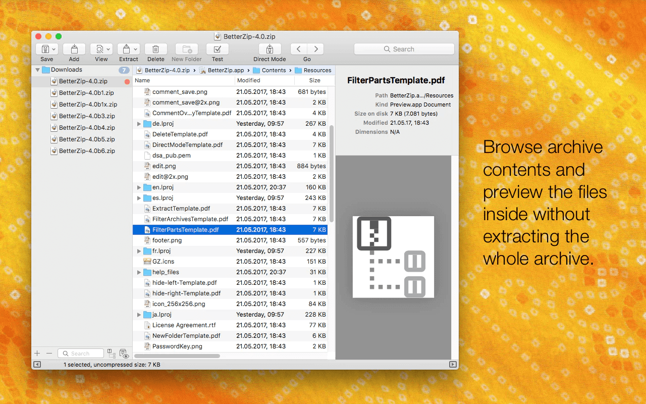 BetterZip - Setapp 提供的適用於 Mac 的最佳應用程序