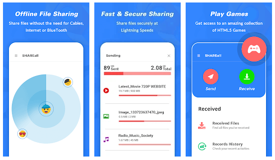 SHAREall App 共享文件並發送到任何地方