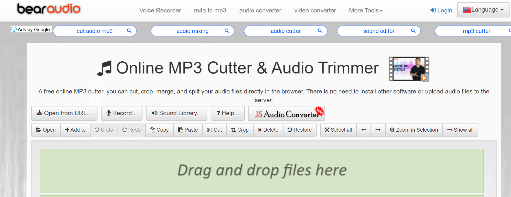 Bear Audio 在線 MP3 切割器和音頻修剪器