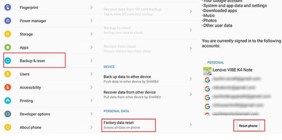 恢復出廠設置您的 Android 設備