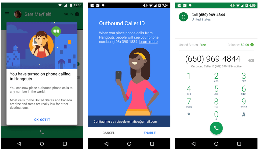Hangouts Dialer - Call Phones