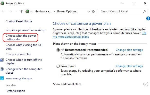 Click On Choose What Power Button Do