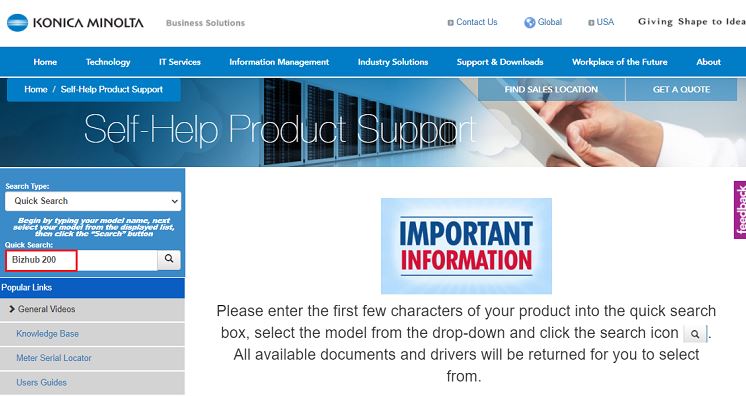 input the model name in search box