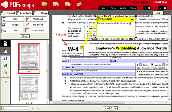 PDFescape - Editor de PDF gratuito para Mac