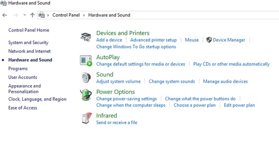 Open the Hardware option followed by the Sound Option