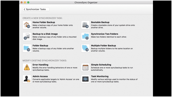 Chronosync - Melhor aplicativo de clonagem de disco para Mac 2020