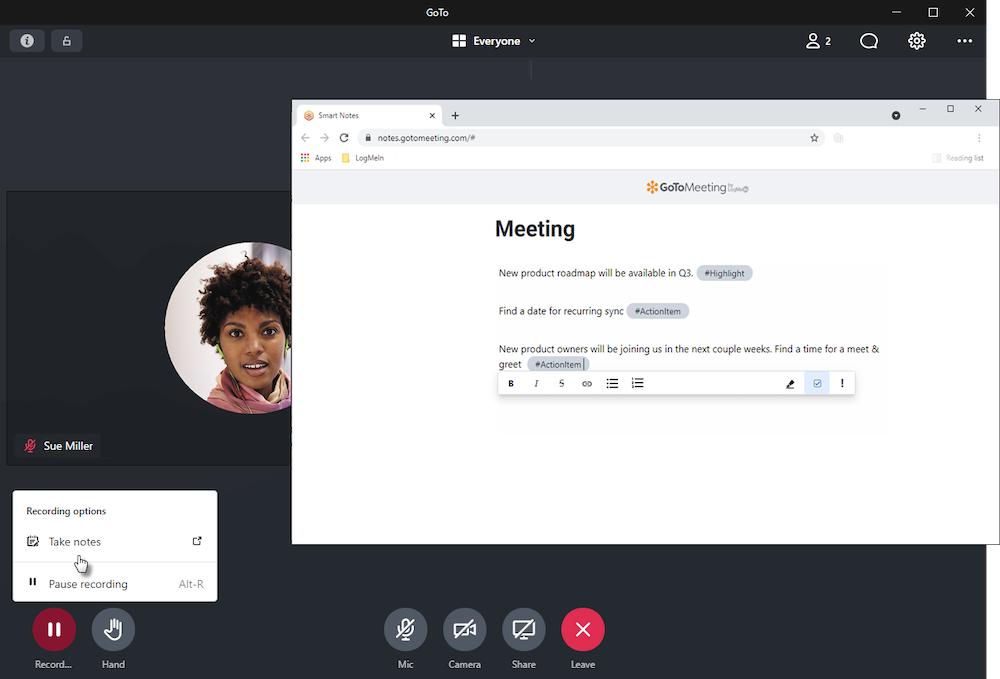 GoToMeeting 智能笔记