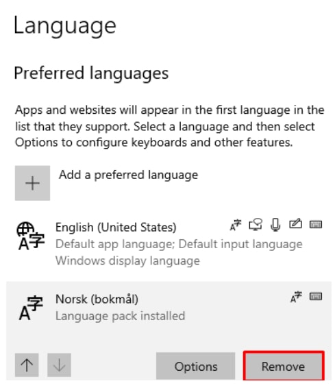 Select English (United States)