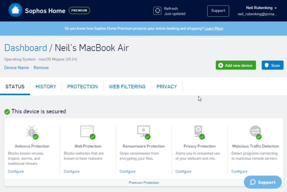 Sophos Home Premium — лучшее антивирусное программное обеспечение для Mac
