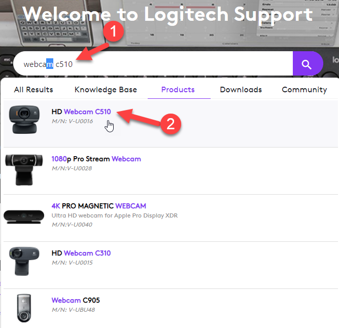 Logitech Support window
