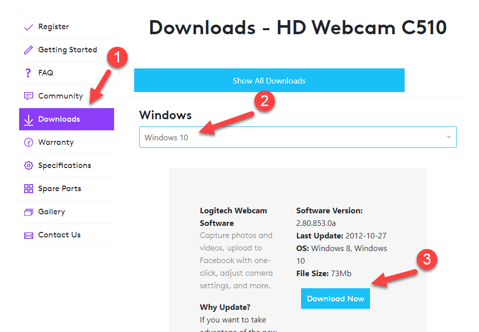 HD Webcam C510 Download