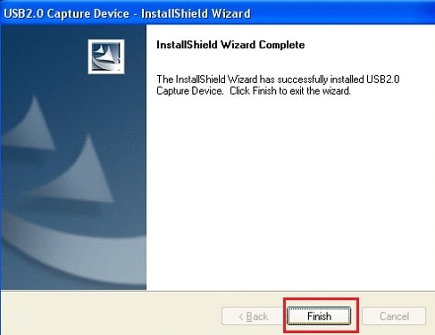 Finish Capture Device Driver Installation